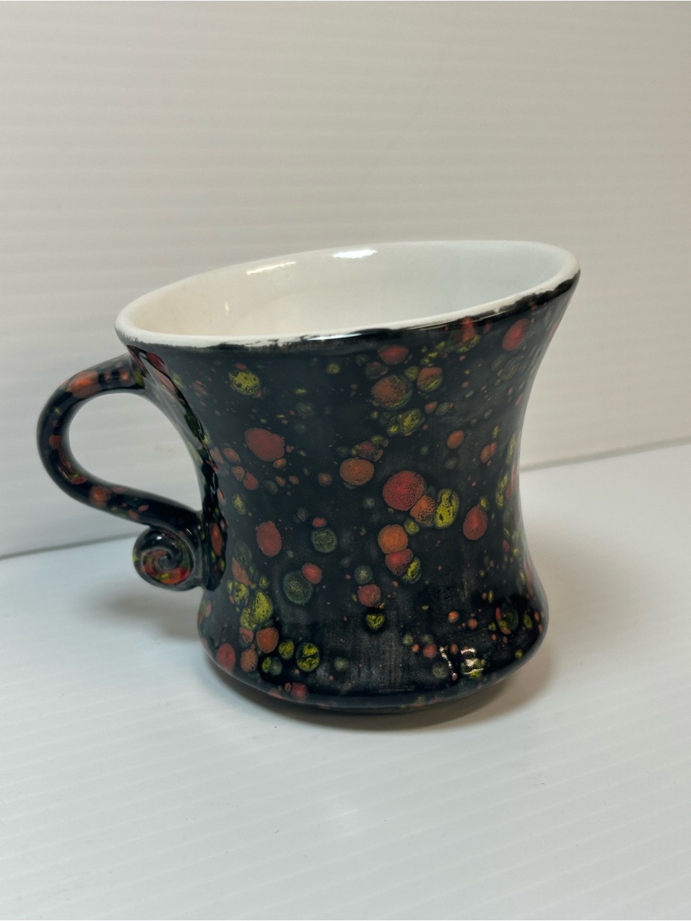 Jungle Gems Crystal Glaze Tilted Coffee Mug Tea Cup Whimsy Pottery Mayco 2013